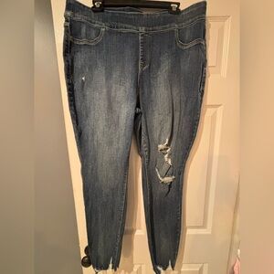 Lane Bryant flex magic waist signature fit hi rise jegging size 18 distressed